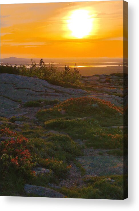 Cadillac Mountain Acrylic Print featuring the photograph Cadillac Mountain Sunset 9 by Stephen Vecchiotti