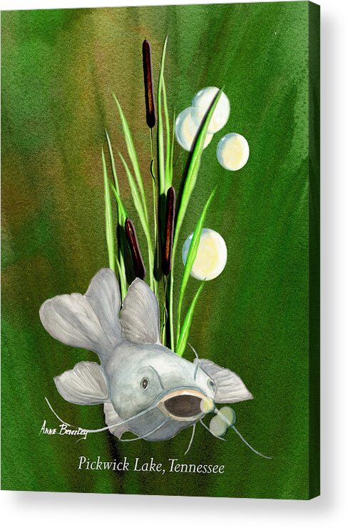 Catfish Acrylic Print featuring the painting Catfish At Pickwick Lake by Anne Beverley-Stamps