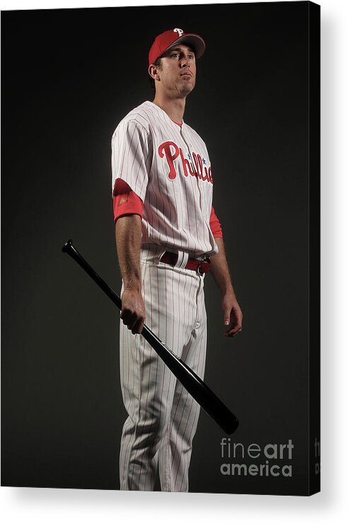 Media Day Acrylic Print featuring the photograph Chase Utley by Nick Laham