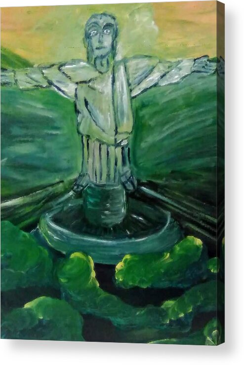 Christ The Redeemer Acrylic Print featuring the painting Christ the Redeemer by Andrew Blitman