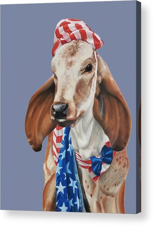 Patriotic Acrylic Print featuring the pastel Clifford by Alexis King-Glandon