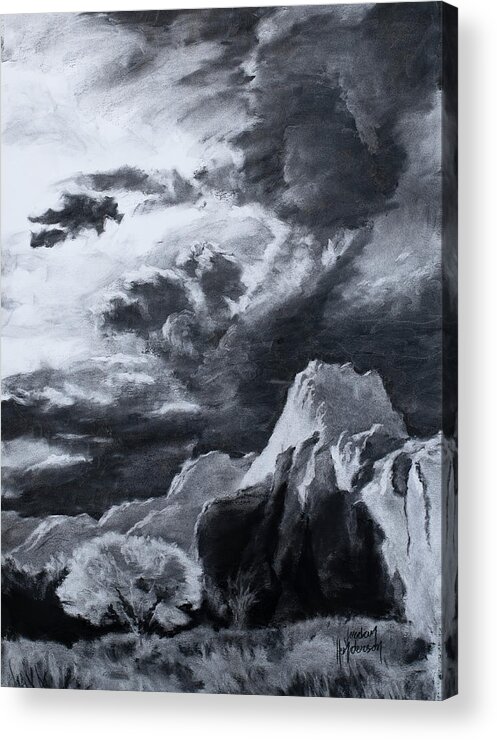Capitol Reef Acrylic Print featuring the drawing Clouds Above Capitol Reef by Jordan Henderson