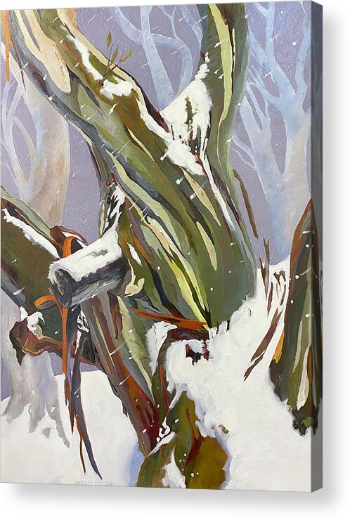 Snow Acrylic Print featuring the painting Come Back To Me by Shirley Peters