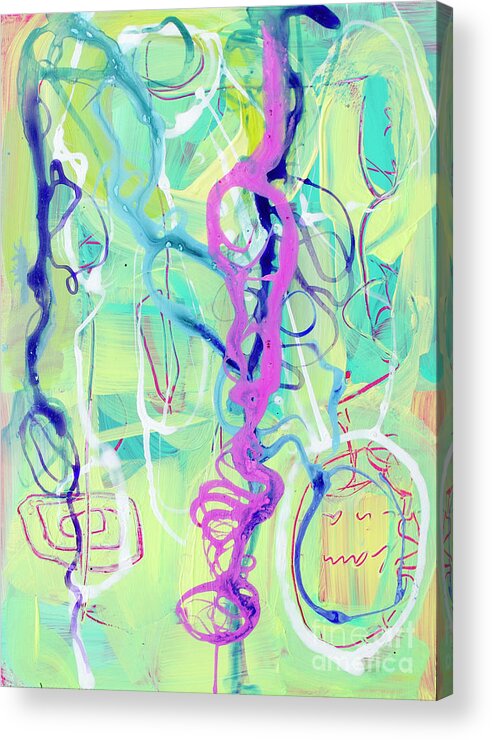 Modern Abstract Art Acrylic Print featuring the painting Contemporary Abstract - Crossing Paths No. 2 - Modern Artwork Painting No. 3 by Patricia Awapara