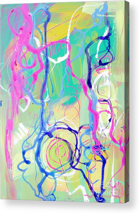 Contemporary Decor Acrylic Print featuring the painting Contemporary Abstract - Crossing Paths No. 2 - Modern Artwork Painting No. 4 by Patricia Awapara