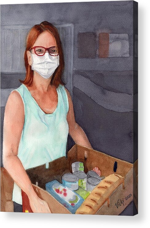Covid19 Acrylic Print featuring the painting COVID19 Volunteer #3 by Vicki B Littell
