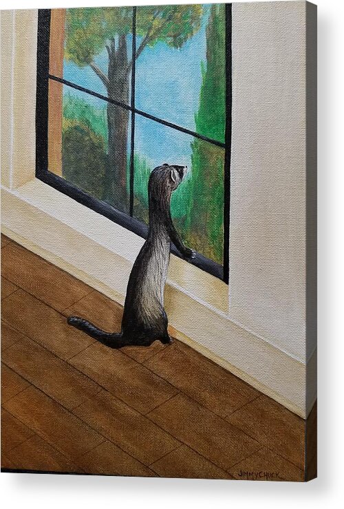 Critters Acrylic Print featuring the painting Critter Quarantine by Jimmy Chuck Smith