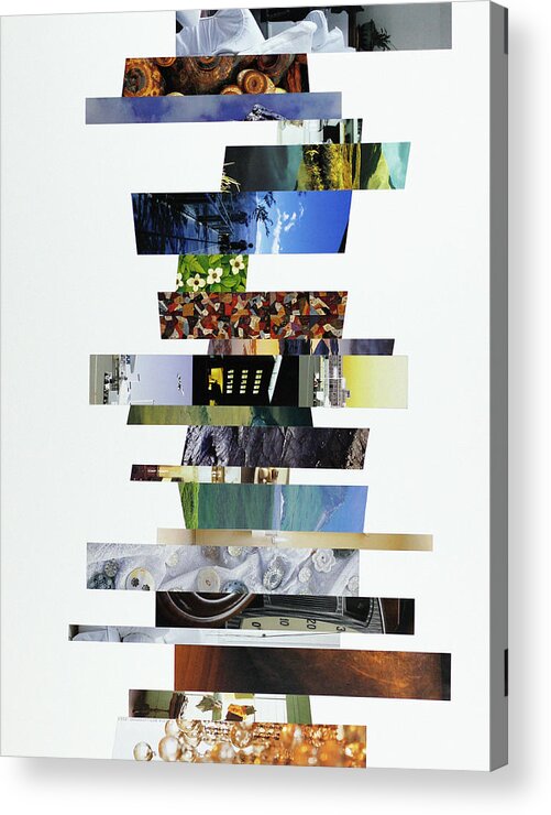 Collage Acrylic Print featuring the photograph Crosscut#121v by Robert Glover