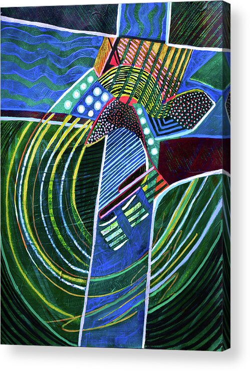Cross Acrylic Print featuring the painting Cruciform #5 by Polly Castor