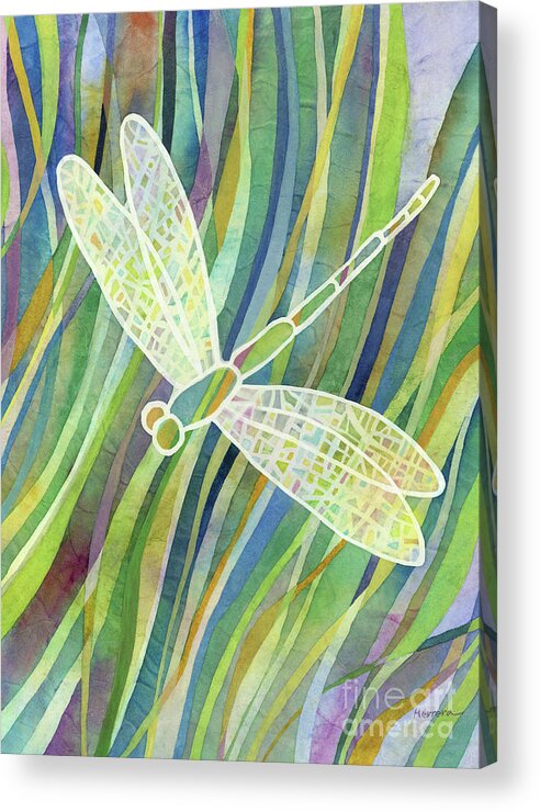Dragonfly Acrylic Print featuring the painting Crystal Wings 2 by Hailey E Herrera