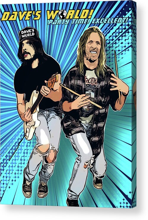 Dave Grohl Acrylic Print featuring the digital art Daves World by Christina Rick