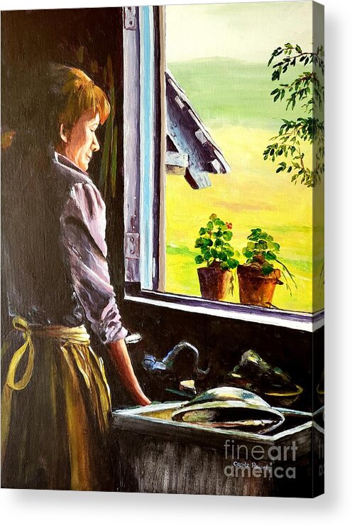 Gazing Acrylic Print featuring the painting Daydreaming by Carole Powell