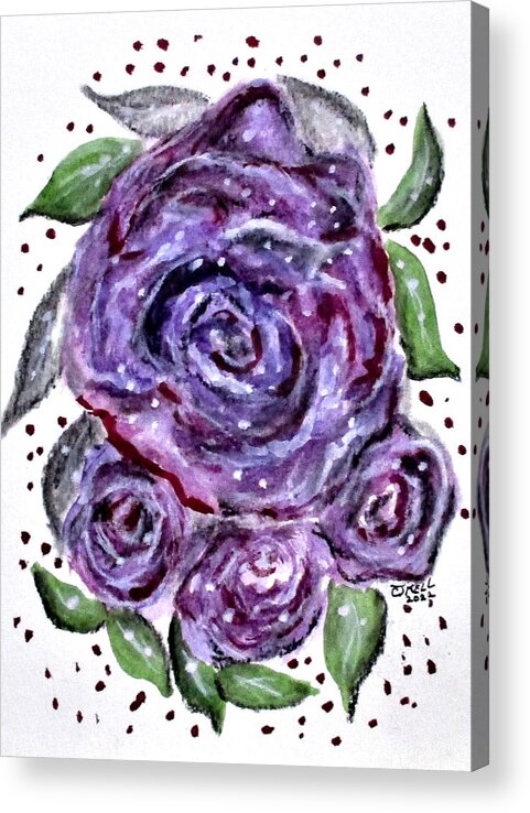 Clyde J. Kell Acrylic Print featuring the painting Designer Roses No2. by Clyde J Kell