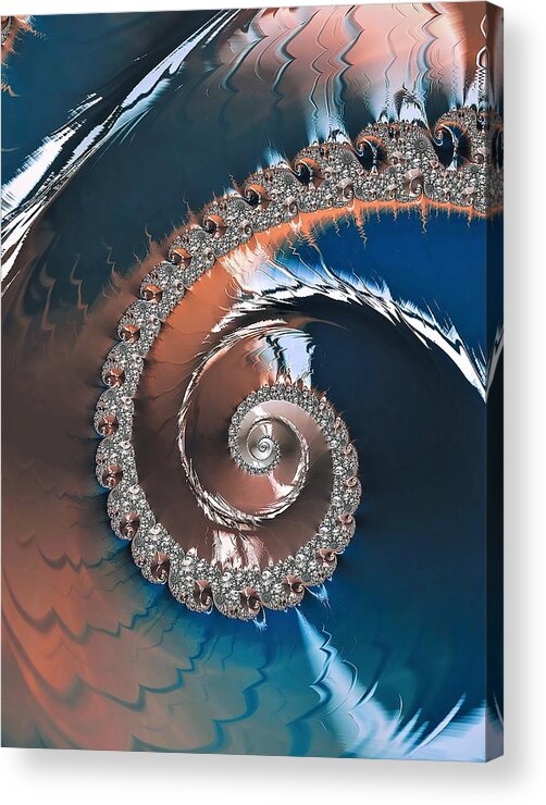 Fractals Acrylic Print featuring the digital art Diamonds and Swirls by Vickie Fiveash