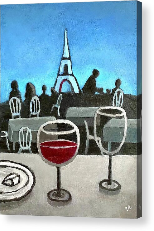 Trocadero Acrylic Print featuring the painting Dinner at Trocadero by Victoria Lakes