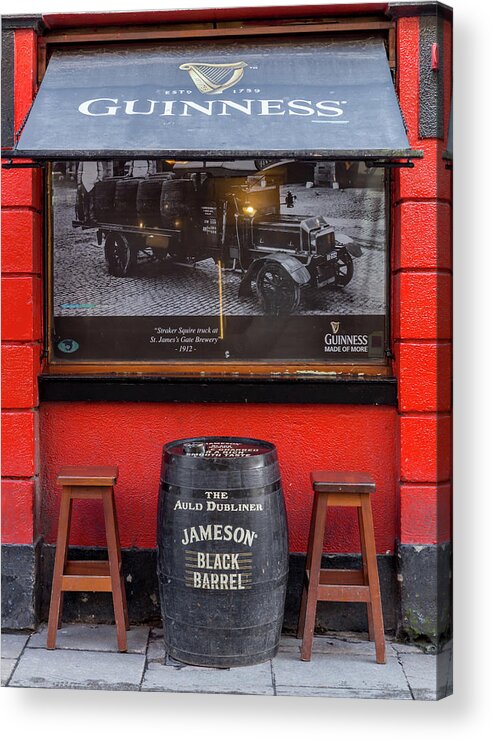 Iconic Acrylic Print featuring the photograph Dublin Guinness Pub by Georgia Clare