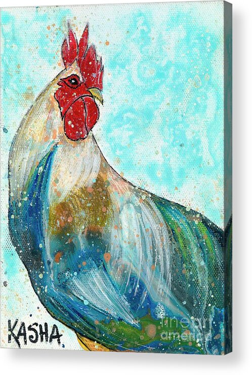 Rooster Acrylic Print featuring the painting Early Bird by Kasha Ritter