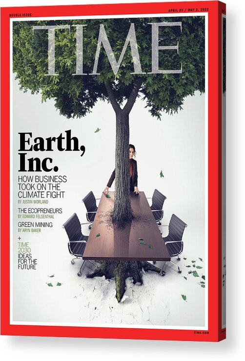 Earth Inc Acrylic Print featuring the photograph Earth, Inc. - The Privatization of Climate Change by Photo illustration by CJ Burton for TIME