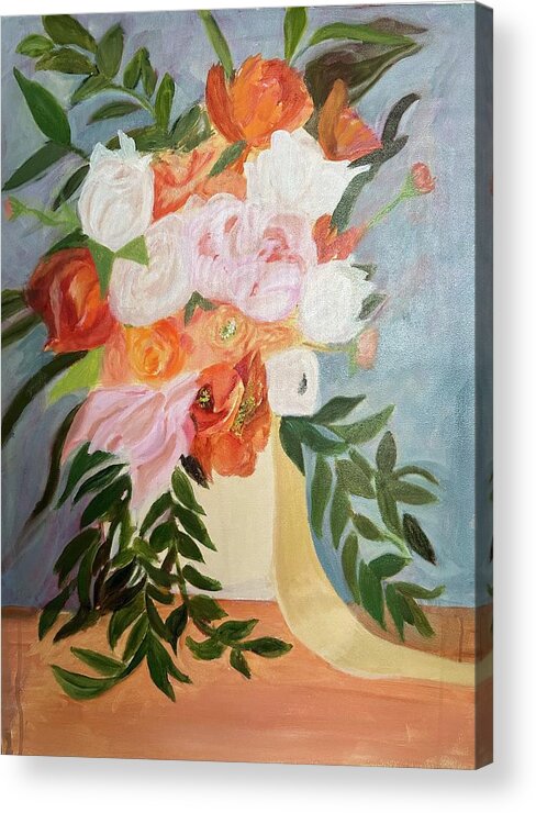 Bouquet Acrylic Print featuring the painting Elegant Bouquet by April Clay