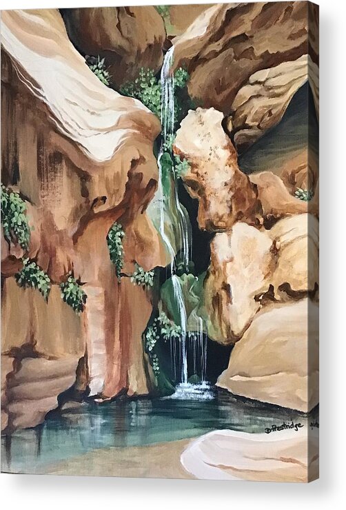 Colorado River Acrylic Print featuring the painting Elves Chasm by Barbara Prestridge