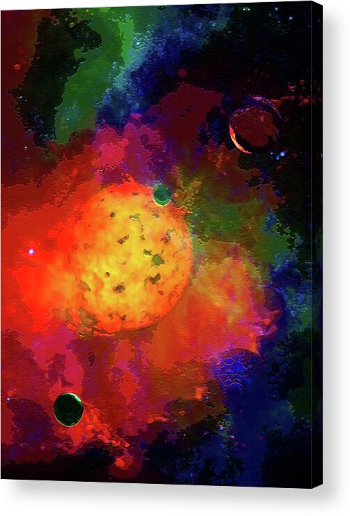 Mixed Media Acrylic Print featuring the digital art Emerging Planets by Don White Artdreamer