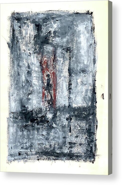 Gouache On Paper Acrylic Print featuring the painting Enclosed Figure by David Euler