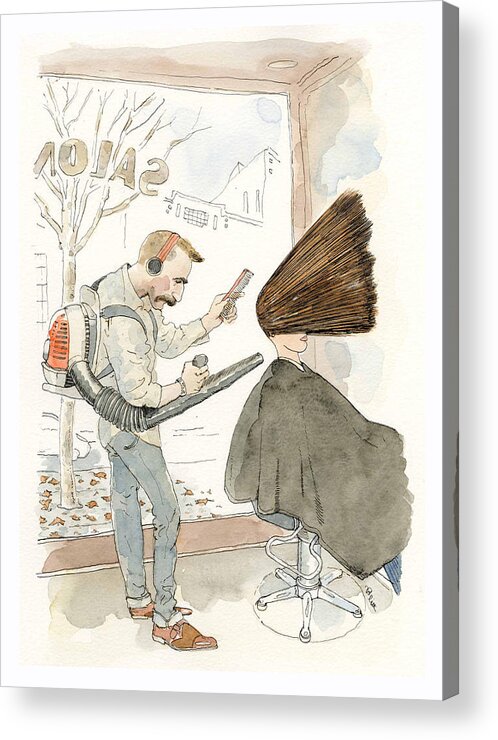 Captionless Acrylic Print featuring the painting Fall Blowout by Barry Blitt