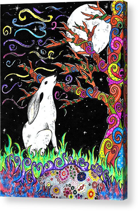 Hare Acrylic Print featuring the painting Festival Hare by Gemma Reece-Holloway
