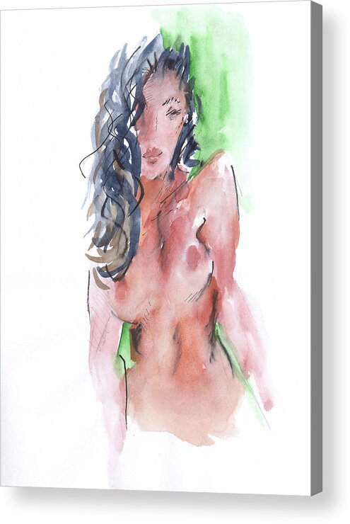  Figure Acrylic Print featuring the drawing Figure 211508 by Chris N Rohrbach
