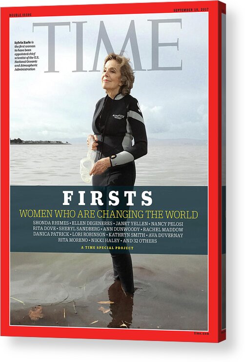 Marine Biologist Acrylic Print featuring the photograph Firsts - Women Who Are Changing the World, Sylvia Earle by Photograph by Luisa Dorr for TIME