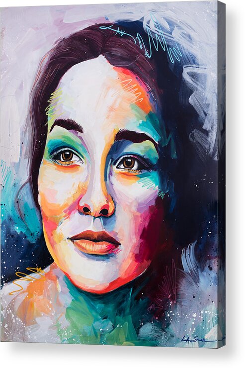 Portrait Acrylic Print featuring the painting Florescence by LA Smith