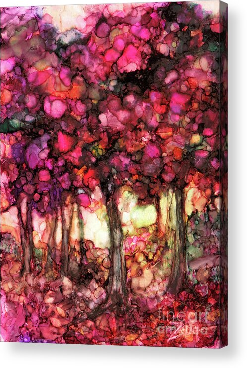 Forest Acrylic Print featuring the painting Forest Fantasy by Zan Savage