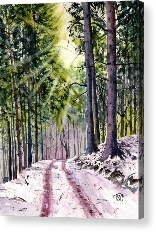 Glow Acrylic Print featuring the painting Forest Light by Tammy Crawford