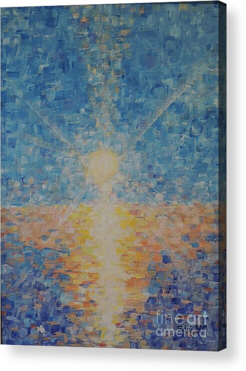 Sunrise Acrylic Print featuring the painting Fragmented Harmony by Elizabeth Roskam