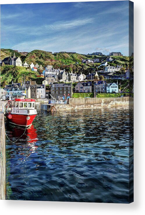 Gardenstown Acrylic Print featuring the photograph Gardenstown Aberdeenshire Coast Scotland by OBT Imaging