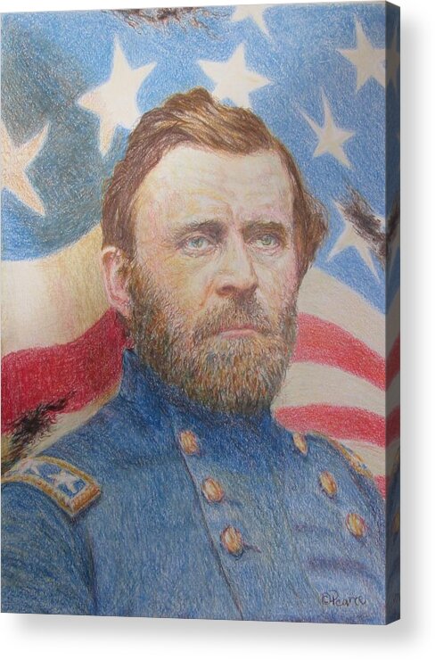 Civil War Acrylic Print featuring the drawing General Grant by Edward Pearce