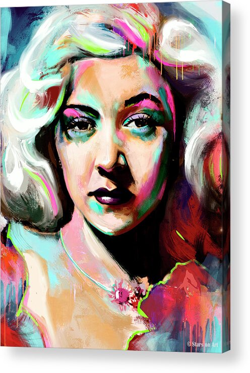 Gloria Acrylic Print featuring the painting Gloria Grahame painting by Movie World Posters
