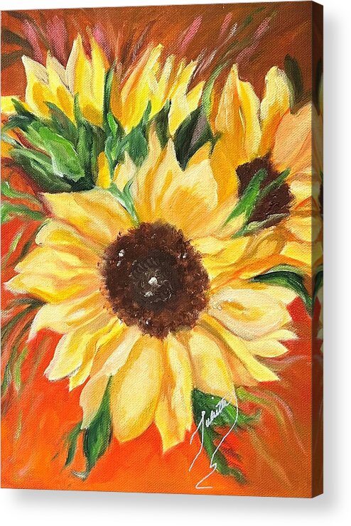 Sunny Acrylic Print featuring the painting Good Morning, Sunshine by Juliette Becker
