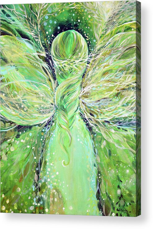 Green Goddess Acrylic Print featuring the painting Green Goddess by Ashleigh Dyan Bayer