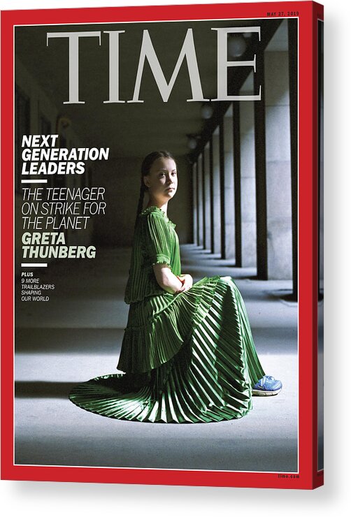 Greta Thunberg Acrylic Print featuring the photograph Greta Thunberg by Photograph by Hellen van Meene for TIME
