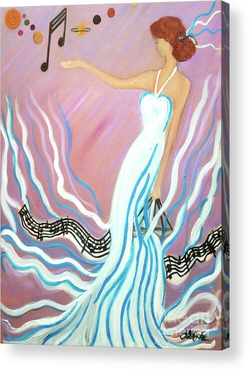 Music Acrylic Print featuring the painting Harmonic Law by Artist Linda Marie