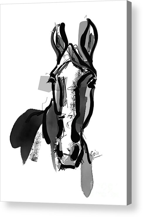 Horse Portrait Acrylic Print featuring the painting Horse portret by Go Van Kampen