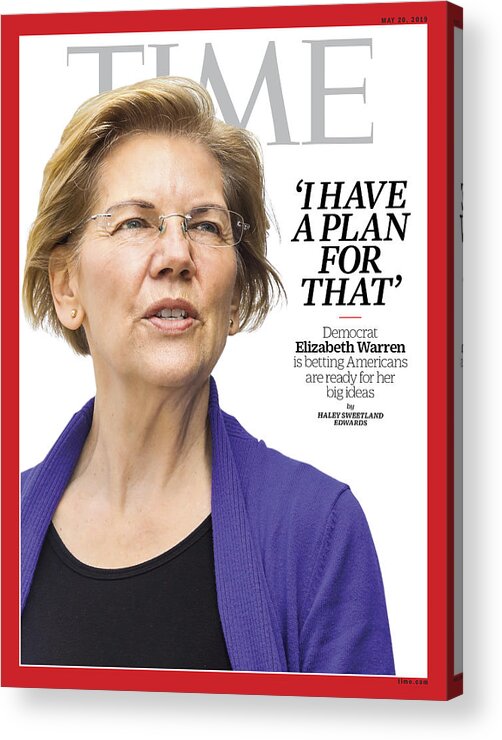 Elizabeth Warren Acrylic Print featuring the photograph I Have A Plan For That by Photograph by Krista Schlueter for TIME