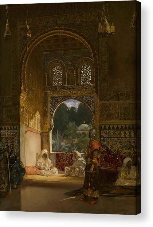  Acrylic Print featuring the painting Jean-Joseph Benjamin-Constant - In the Sultan's Palace by Les Classics