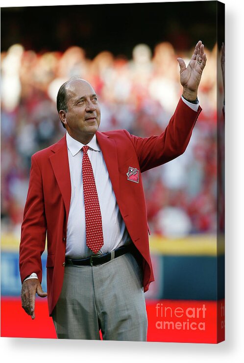 Great American Ball Park Acrylic Print featuring the photograph Johnny Bench by Rob Carr