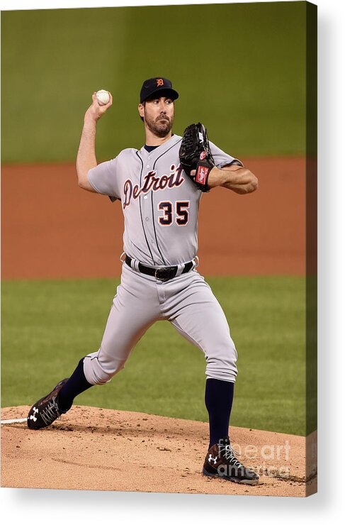 Game Two Acrylic Print featuring the photograph Justin Verlander by Hannah Foslien