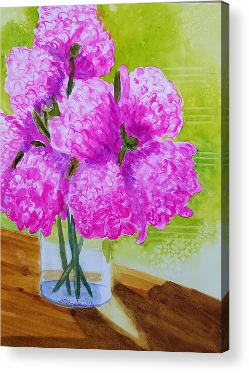 Spring Acrylic Print featuring the painting Kellies' Cuttings by Ann Frederick