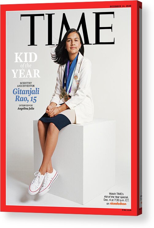 Kid Of The Year Acrylic Print featuring the photograph Kid of the Year - Gitanjali Rao by Photograph by Sharif Hamza for TIME