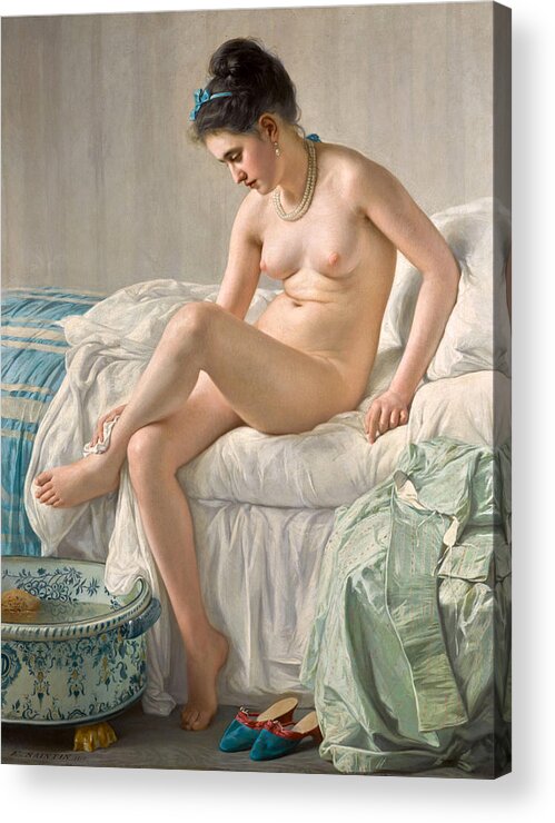 Jules-emile Saintin Acrylic Print featuring the painting Le Lever by Jules-Emile Saintin