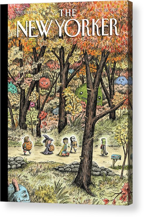 Leaf Peepers Acrylic Print featuring the painting Leaf Peepers by Ricardo Liniers